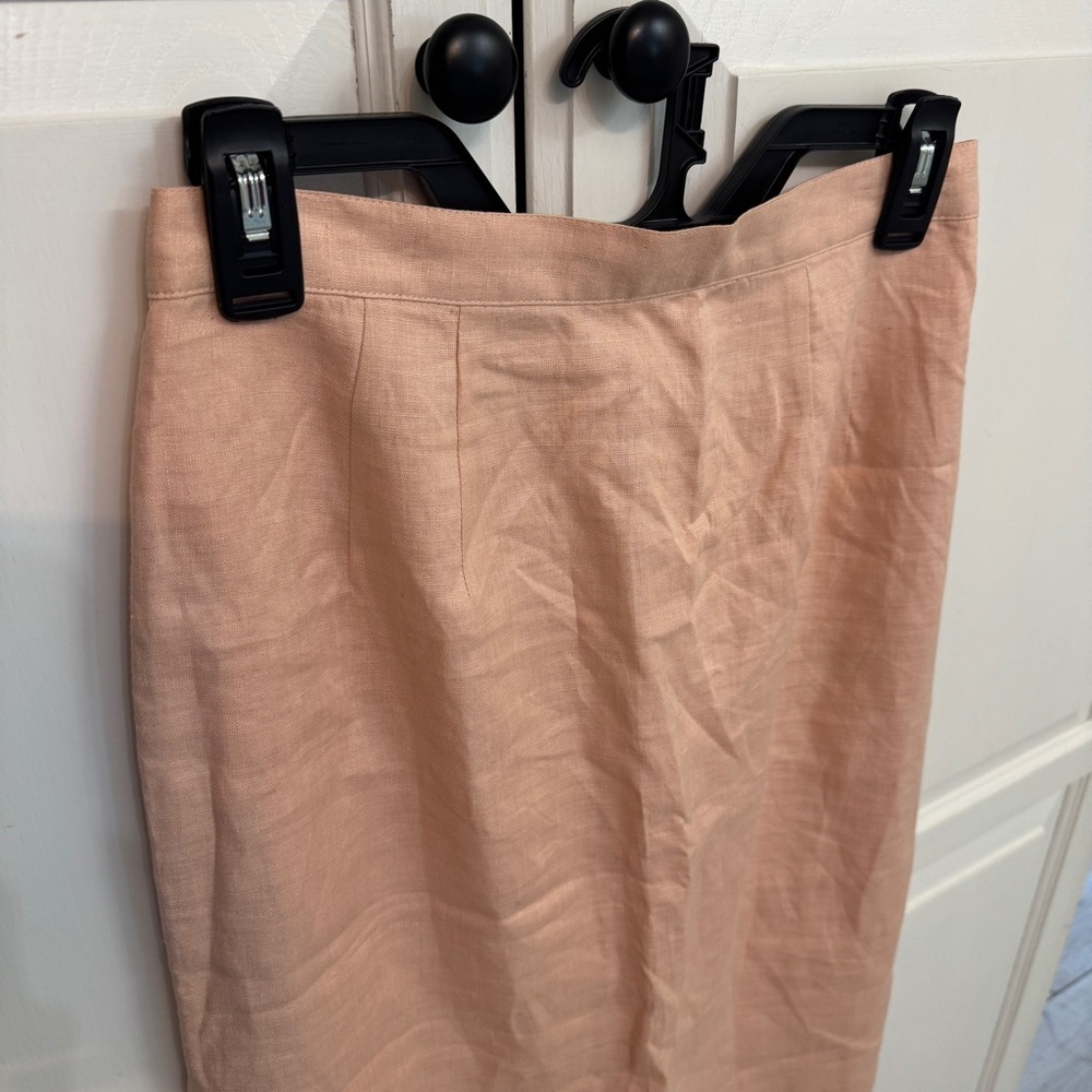 Liz Claiborne Vintage Blush Pencil Skirt 100% Linen. Size 8. Lined. Coquette - Picture 2 of 6